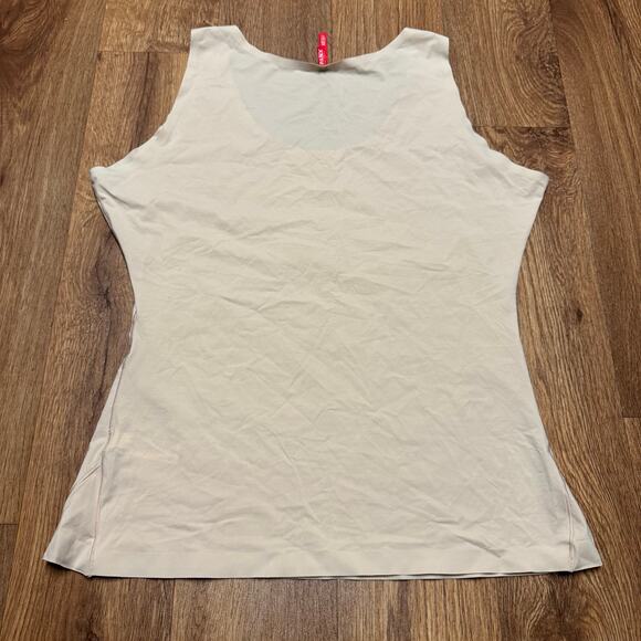 Spanx Womens Off White Slimming Sculpting Stretch Tank Top Plus Size 1X - Picture 2 of 9